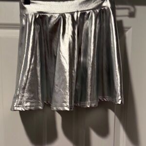 Glamorous Silver Skater Skirt
